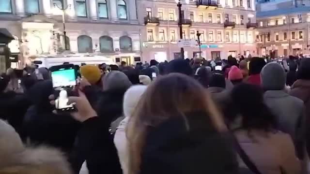 Anti-War Protests In St Petersburg Russia