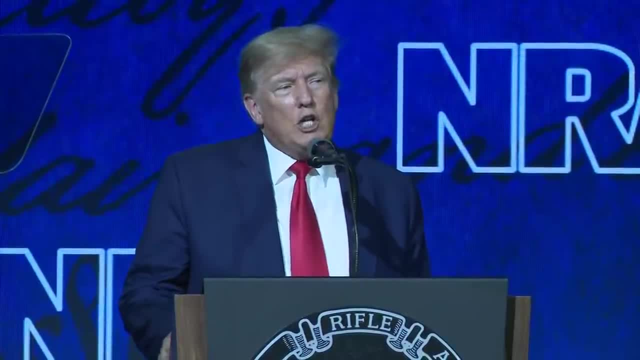 Former President Donald Trump speaks at NRA Convention in Houston