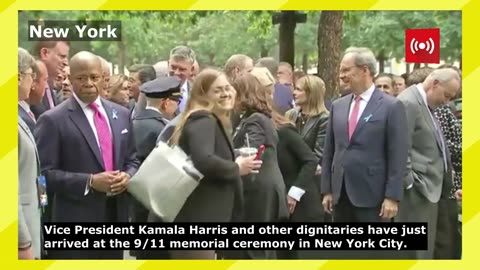 Kamala Harris and other dignitaries have just arrived at the 9/11 memorial ceremony in NYC