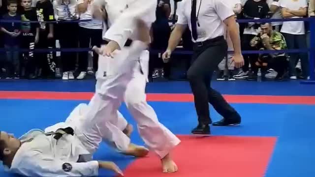 kyokushin karate great sweeping knockdown