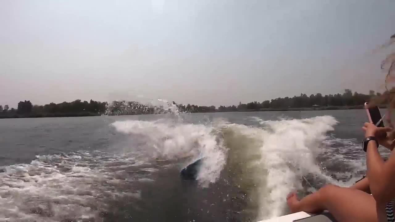 Wake Surfing Board Got A Little Too Slippery