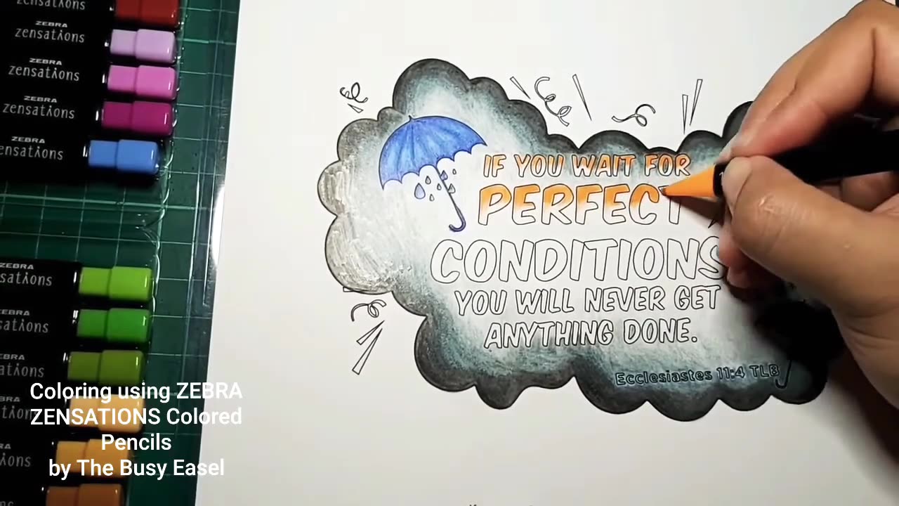 Coloring Using ZEBRA ZENSATIONS Colored Pencils | Annie G