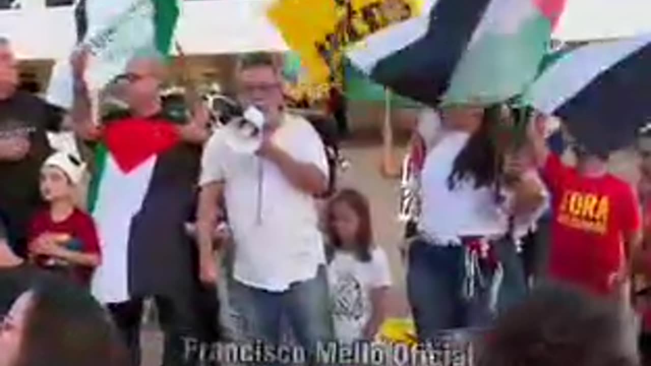 Maninfestação em Brasília em apoio ao povo palestino