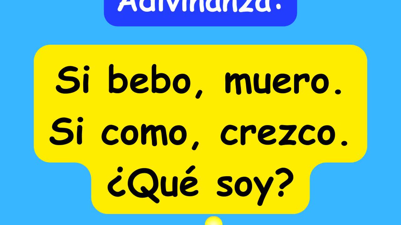 Adivinanza confusa: Si bebo muero, si como crezco