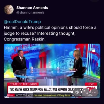 A Wife's Political Opinions Should Force A Judge To Recuse? 🤔