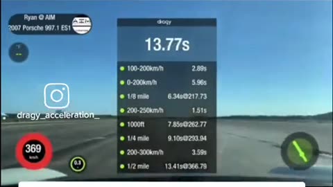 Fastest Porsche 997 Insane acceleration 0 to 398 km/h in 16sec