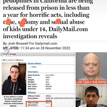 Thousands of sex offenders and pedophiles being released from prison