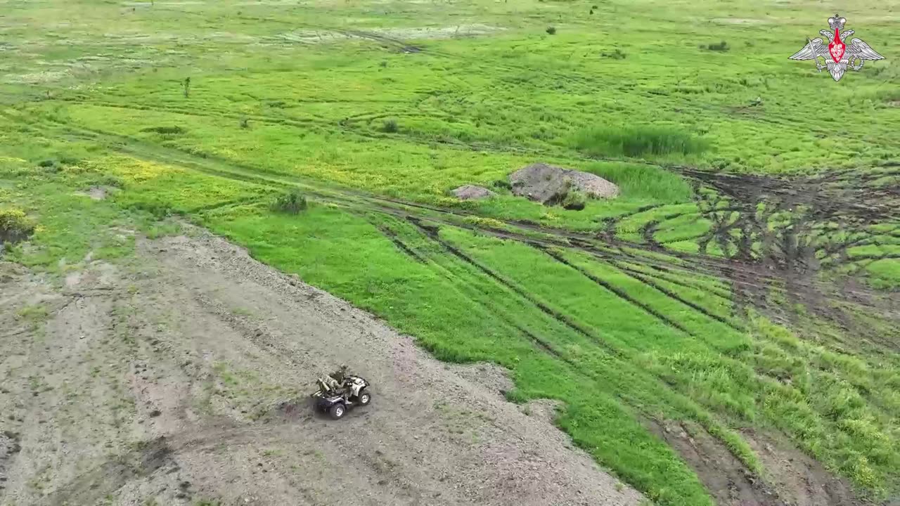 Russian shoulders training on ATV with anti tank guided missiles (ATGM)