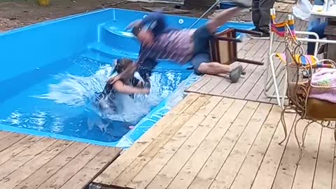 Siblings End Up in Swimming Pool