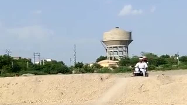 Funny Road Exident In Sand