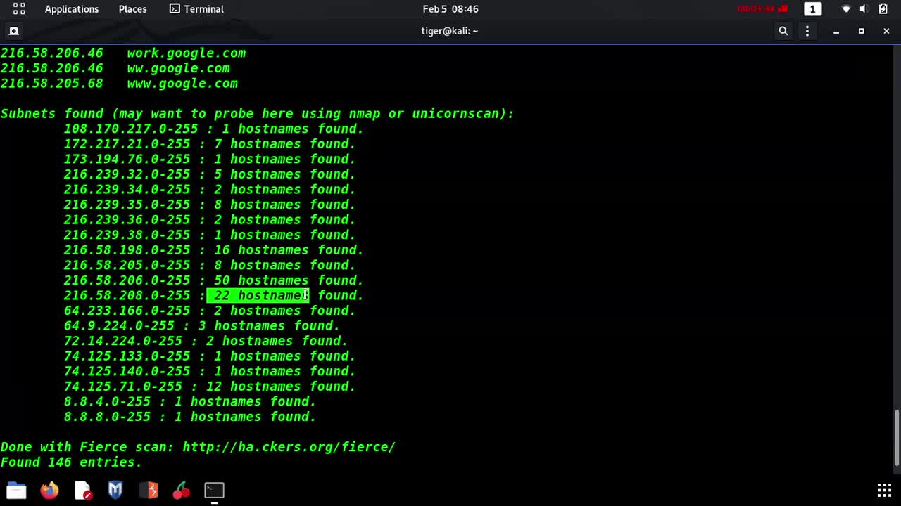 Fierce Kali Linux - Information Gathering - DNS Analysis