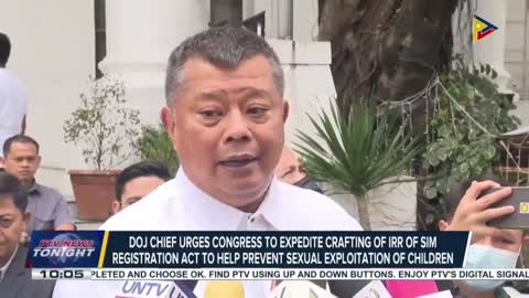 DOJ chief urges congress to expedite crafting of IRR of Sim Registration Act to help prevent sexual
