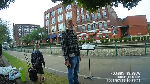 Del at the Peoria Farmer's Market, Open air Gospel.