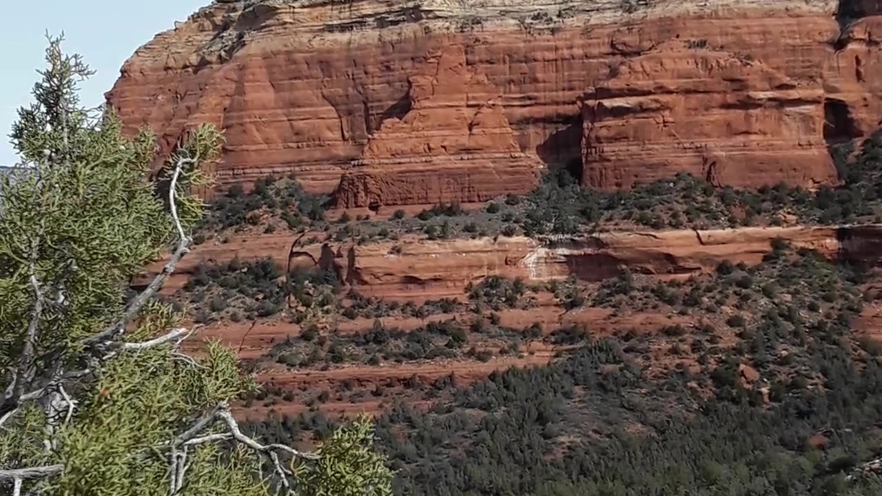 Getting ready to cross "Devil's Bridge" on ice and snow. 2/17/23 Sedona,AZ