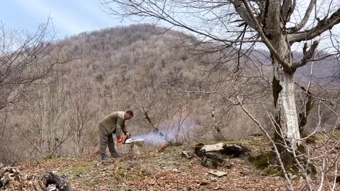 Juicy Steak Cooked on a Finnish Candle! Wild Cuisine in the Mountains of Azerbaijan