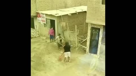 Old Women having a Battle