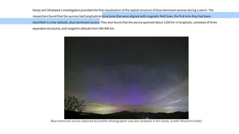 Rare Blue Auroras, Are Caused By Nitrogen In The Atmosphere