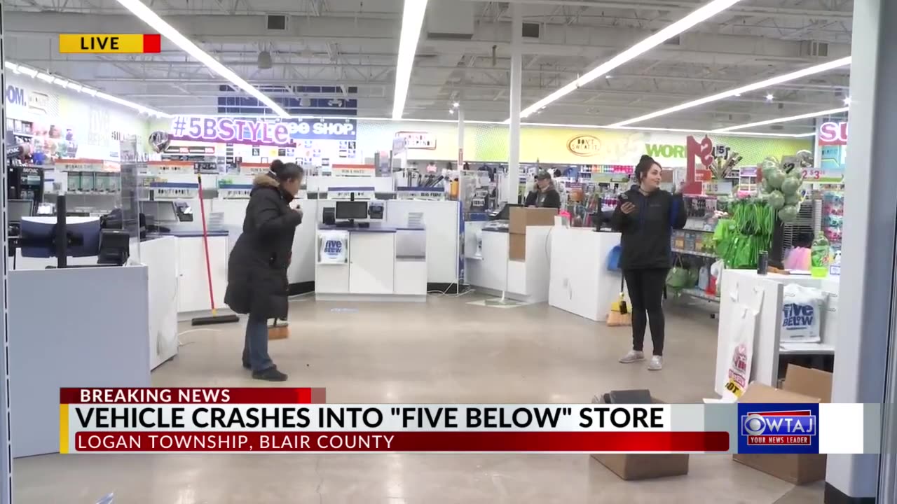 Vehicle crashes into _Five Below_ store