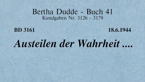 BD 3161 - AUSTEILEN DER WAHRHEIT ....