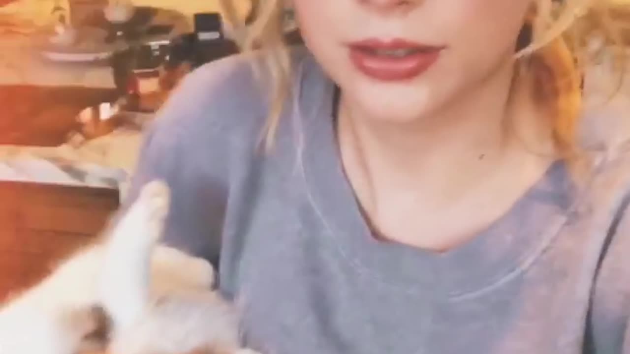 Taylor swift with her cat in video