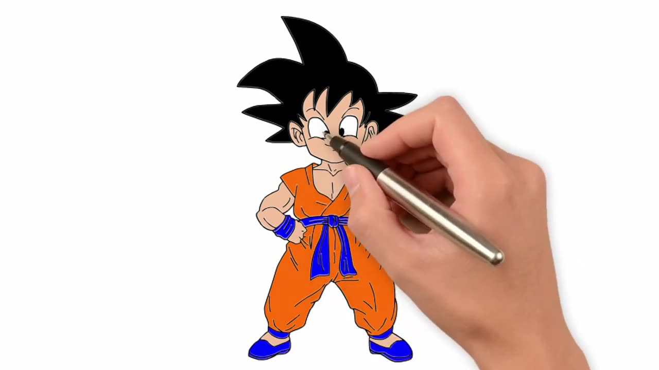 How to Draw Goku Easy Step by Step and Coloring