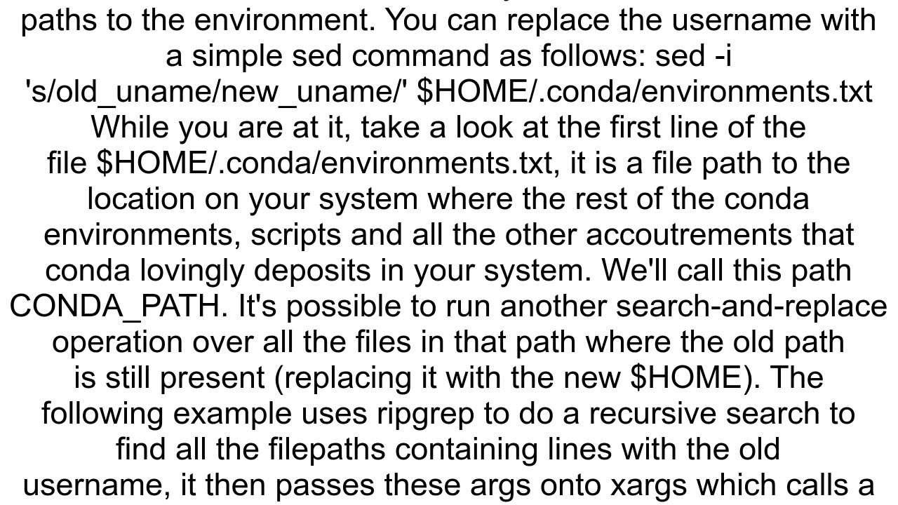 conda is broken after renaming username in ubuntu