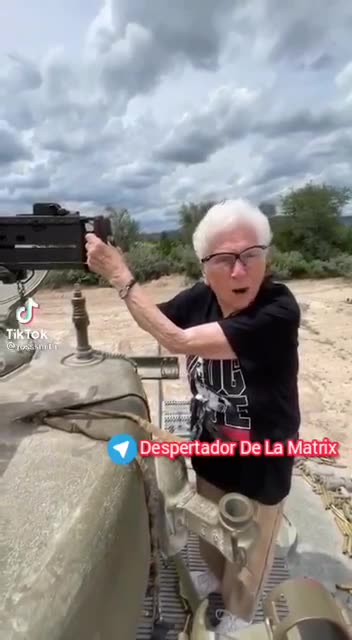 GRANDMA ON HER TANK!