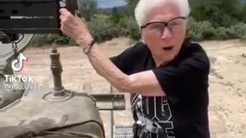 GRANDMA ON HER TANK!