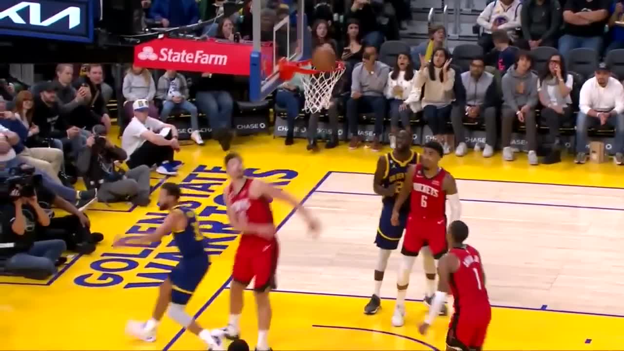 Steph Curry appeared to tweak his ankle on this play