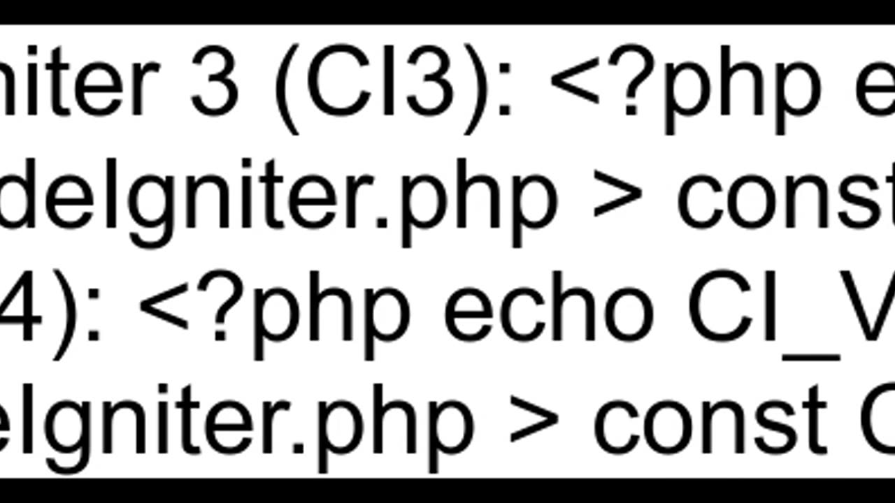 how can i find the version of codeigniter an application was written in