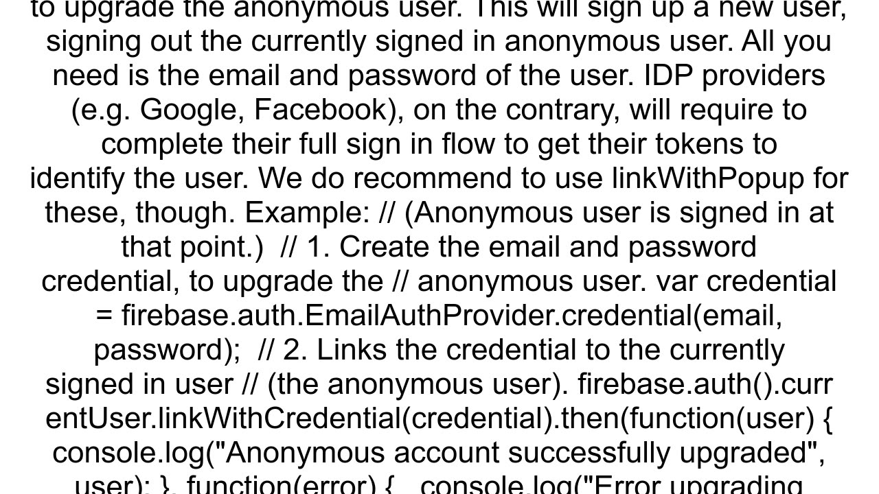 Firebase Convert Anonymous User Account to Permanent Account Error