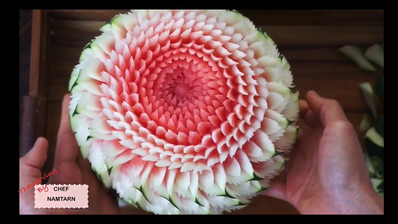 Classic design watermelon carving | Fruit carving