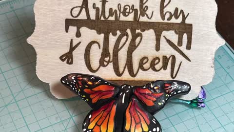 Monarch butterfly polymer clay cane