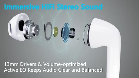 A40 Pro Wireless Earbuds, 50Hrs Playtime Bluetooth Earbuds