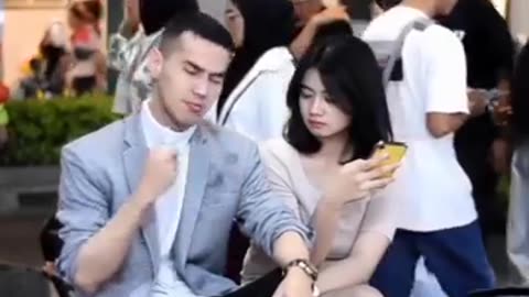 Public prank on a cute girl