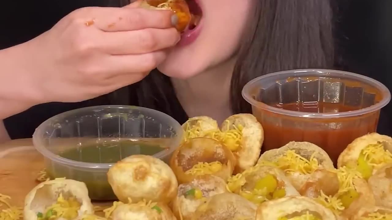 Pani Puri eating .