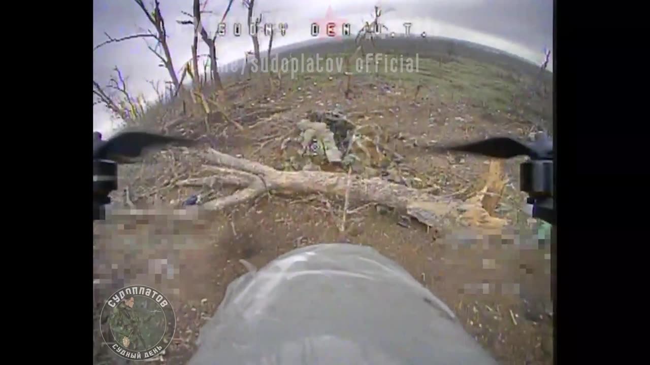 Work of Russian FPV drones on Ukrainian infantry.