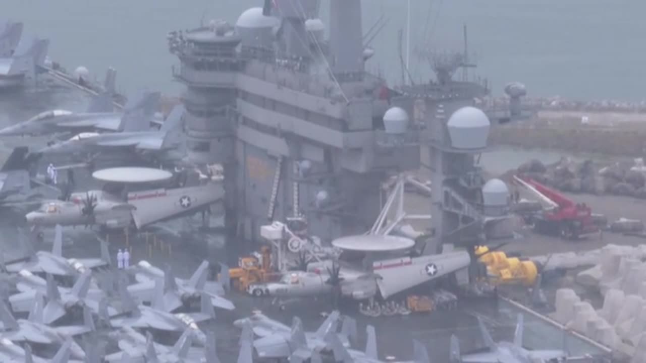 Nuclear-powered US aircraft carrier arrives in South Korean port for military drills