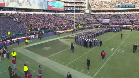 West Point and Annapolis sing national anthem