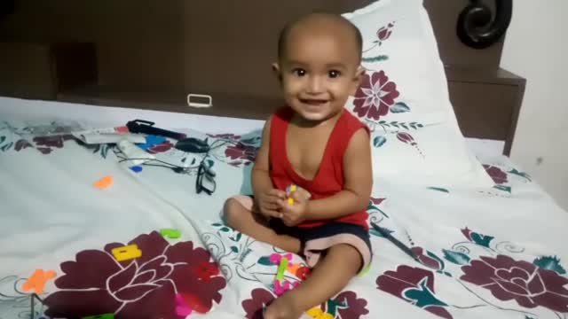 Cute baby smile village baby