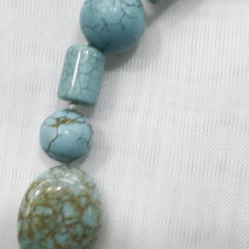 Handmade + Knotting Unique 20” Necklace with Blue and Green Turquoise