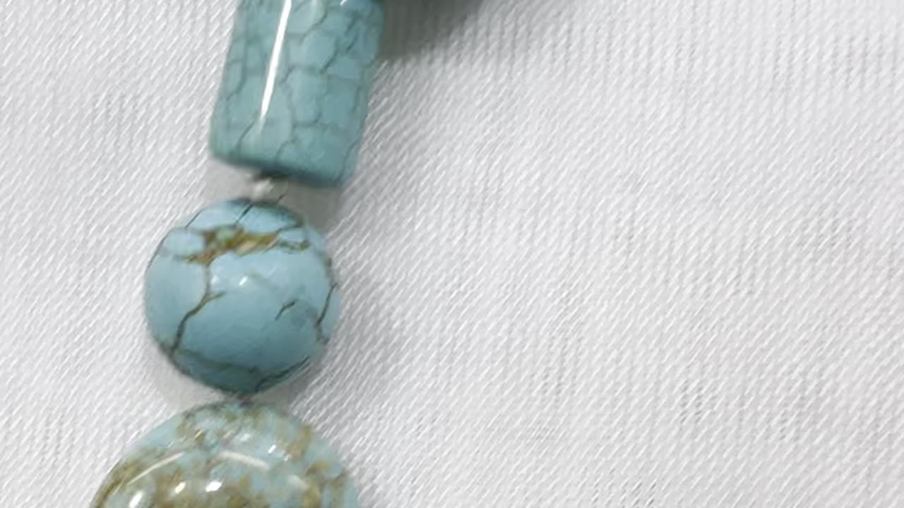 Handmade + Knotting Unique 20” Necklace with Blue and Green Turquoise
