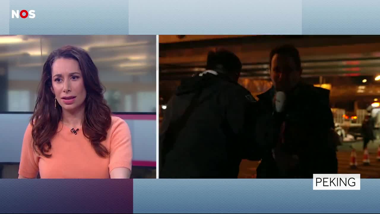 China - Chinese Security Drag Away Dutch Reporter Live TV Covering Beijing Winter Olympics