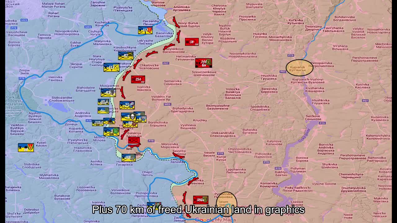️Plus 70 km of freed Ukrainian land in graphics