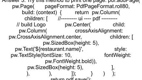 How to print pdf in 3 inch in flutter