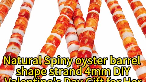 GN-20241213-04 Natural Spiny oyster barrel shape strand 4mm DIY Valentine's Day Gift for Her