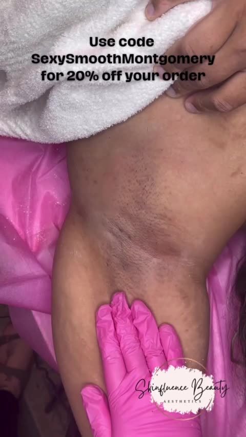 Underarm Waxing demonstration by Payton from @skinfluencebeauty using hard wax