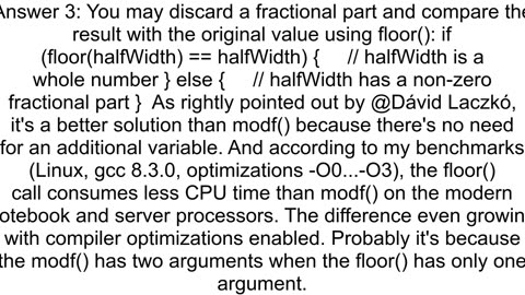 How can I check whether a double has a fractional part