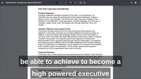 Five Steps Case Analysis Method Video