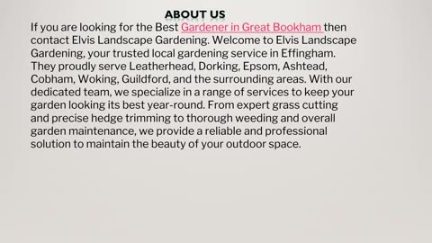 Gardener in Great Bookham